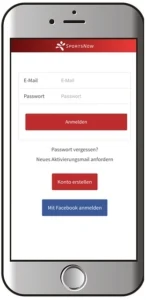 Screenshot SportSnow-App, Schritt 1